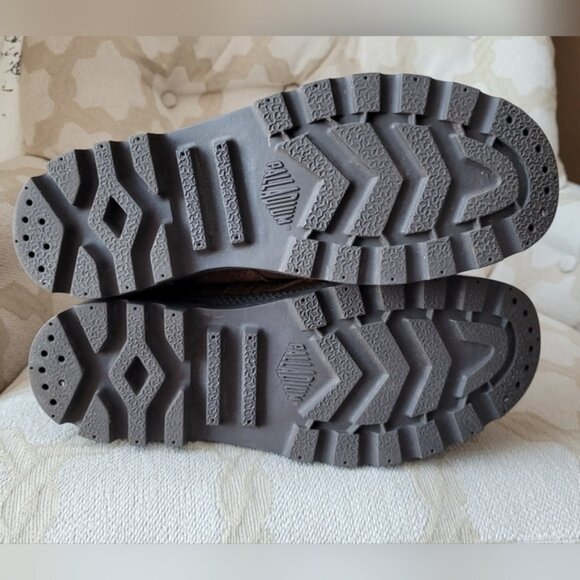 Palladium Pallabrouse Baggy Foldover Leather Boots Felt Lined Lace Up Brown 8.5 - Picture 12 of 14